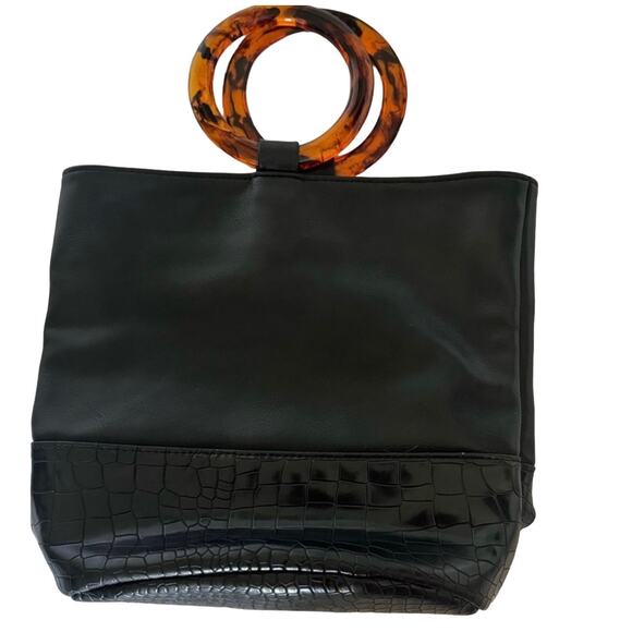 Free People Black Crossbody Bag with Tortoiseshell Ring - Picture 4 of 8